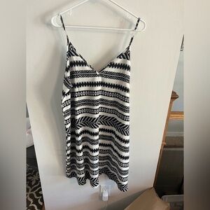 Black and white shein slip dress